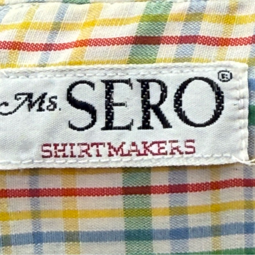 Ms SERO Vintage Superfine Poplin Rainbow Colored Plaid Button Down Shirt Size 6 - Picture 6 of 8